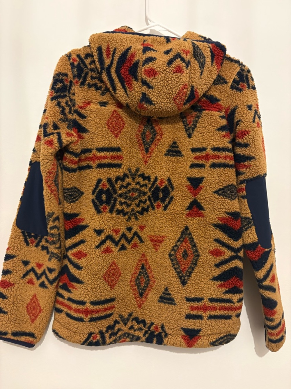 The North Face Women's Mustard Multicolor Sherpa Pullover Hoodie - Picture 2 of 3